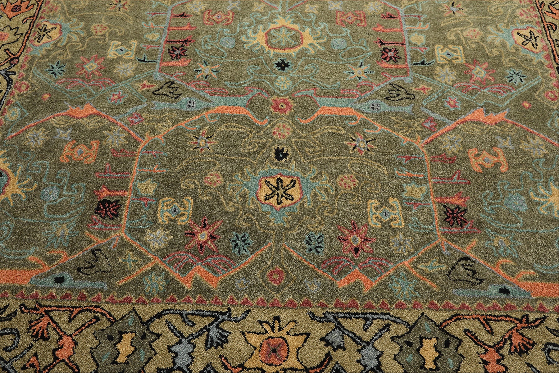Multi Size Sage Pistachio Blush Color Hand Tufted  Wool Traditional Oriental Rug