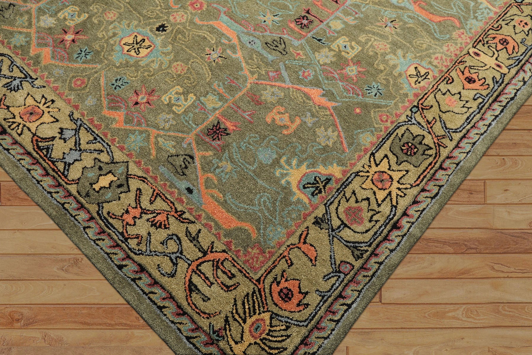 Multi Size Sage Pistachio Blush Color Hand Tufted  Wool Traditional Oriental Rug