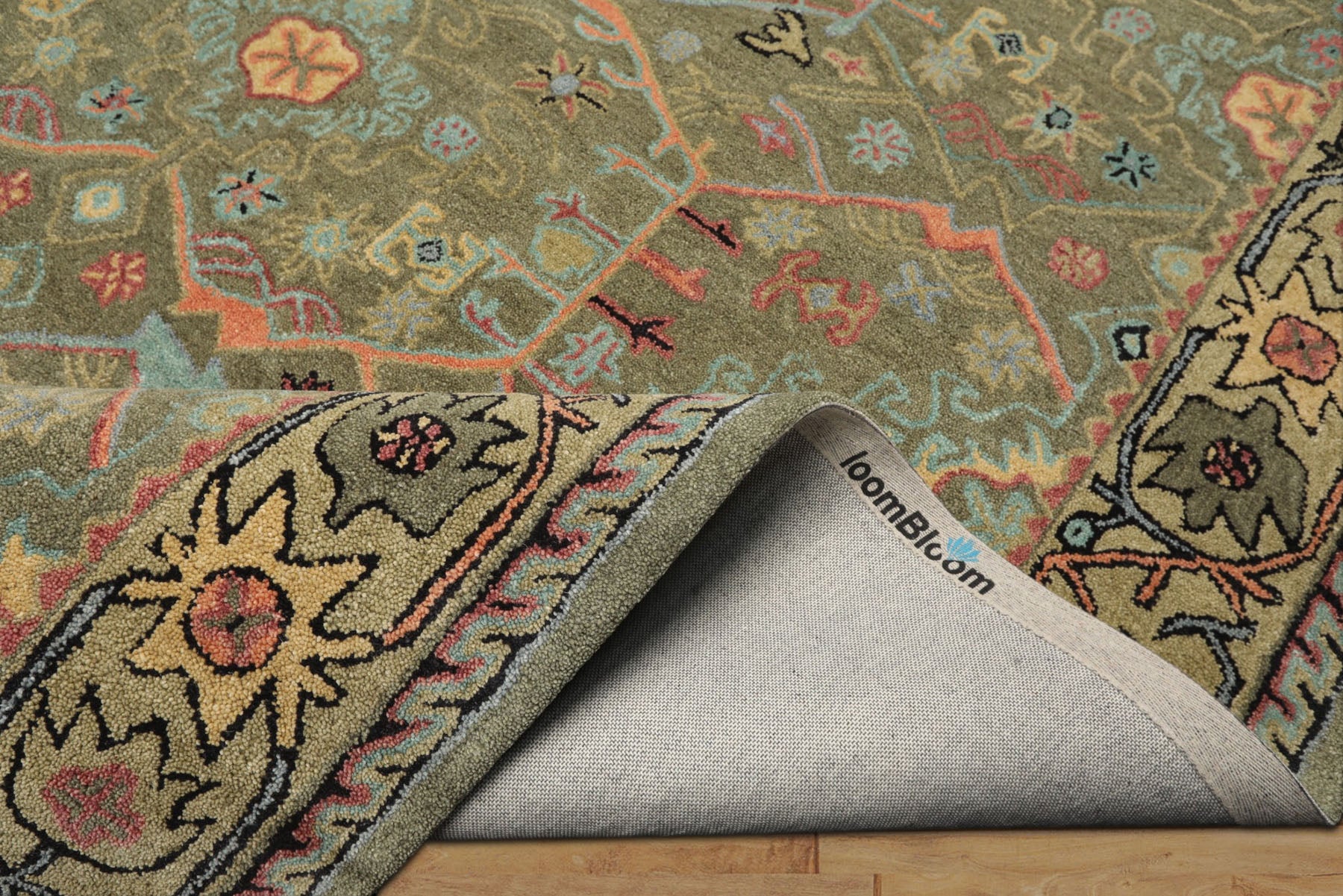 Multi Size Sage Pistachio Blush Color Hand Tufted  Wool Traditional Oriental Rug