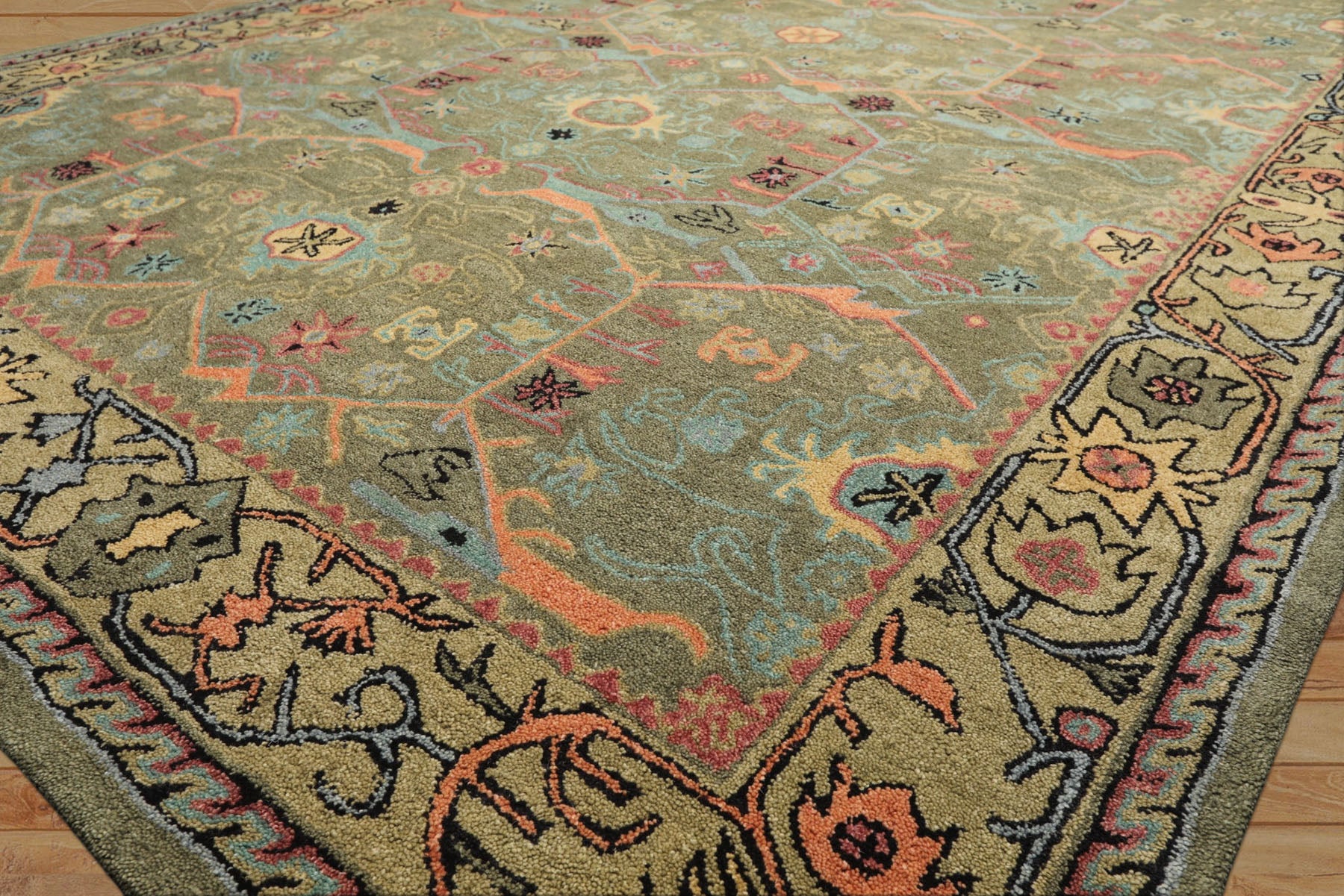 Multi Size Sage Pistachio Blush Color Hand Tufted  Wool Traditional Oriental Rug