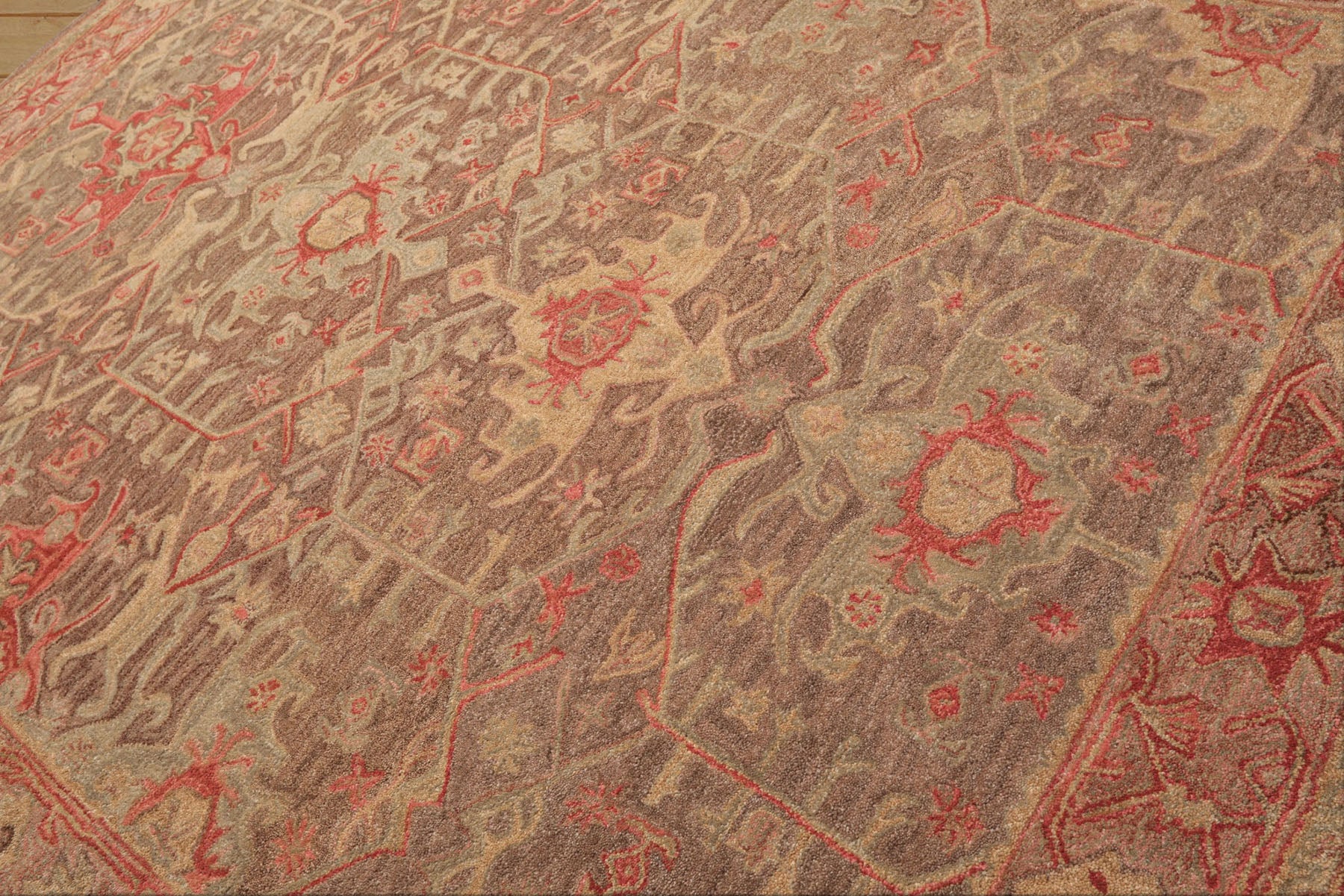 Multi Size Brown Taupe Coral Color Hand Tufted  Wool Traditional Oriental Rug