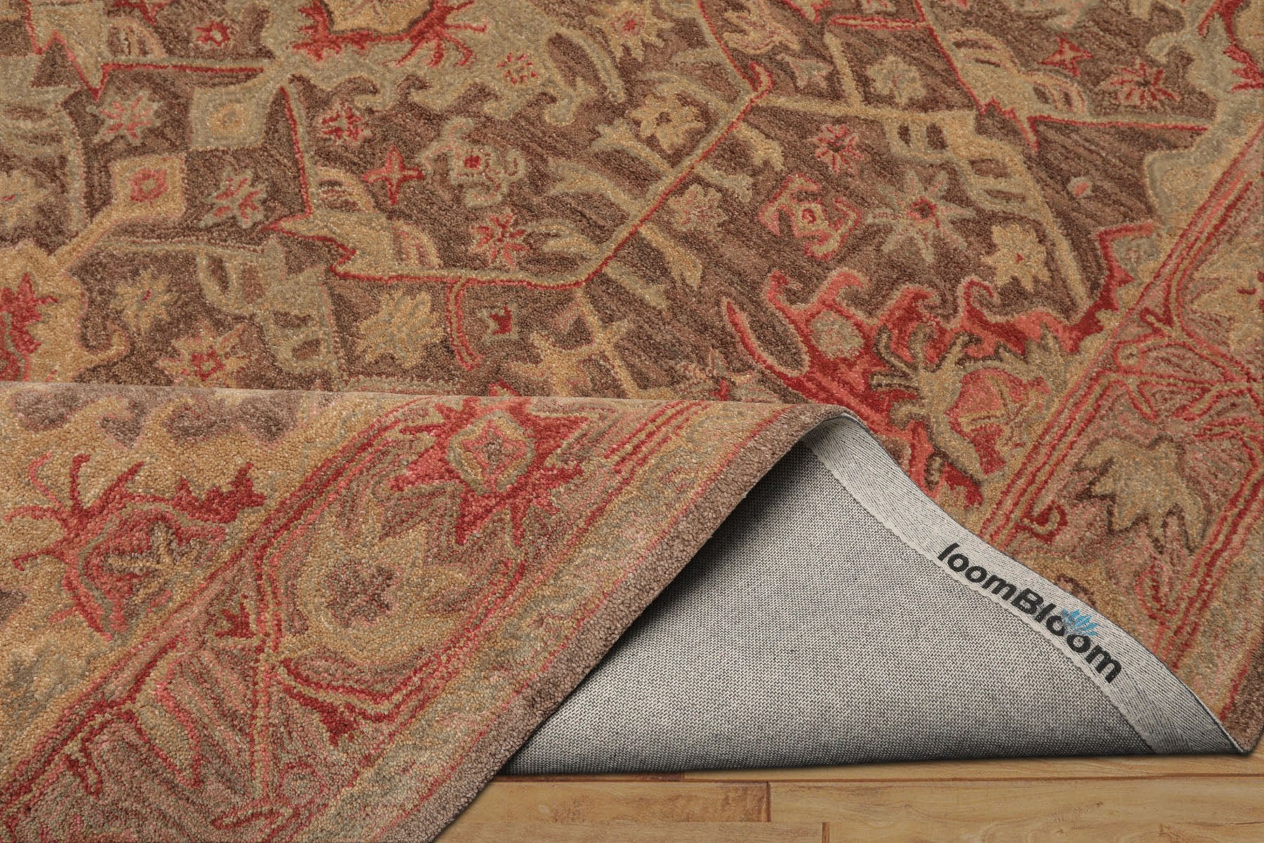 Multi Size Brown Taupe Coral Color Hand Tufted  Wool Traditional Oriental Rug