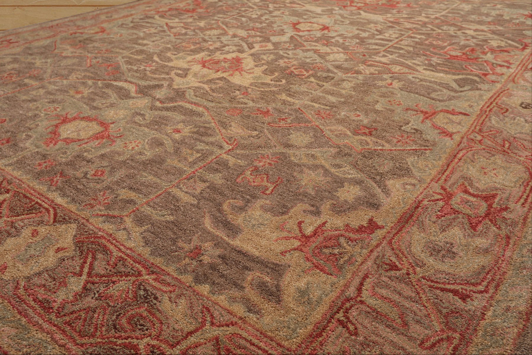 Multi Size Brown Taupe Coral Color Hand Tufted  Wool Traditional Oriental Rug