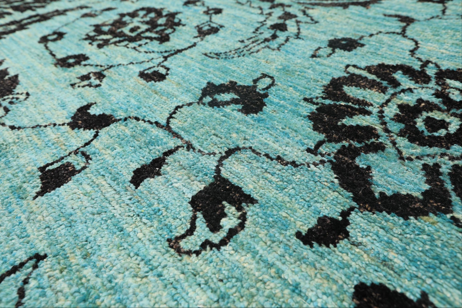 9x12 Turquoise, Dark Chocolate, Color Hand Knotted Oushak Wool Traditional Oriental Rug