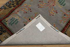 5x8 Slate, Gold, Black Color Hand Tufted Donegal Wool Traditional Oriental Rug