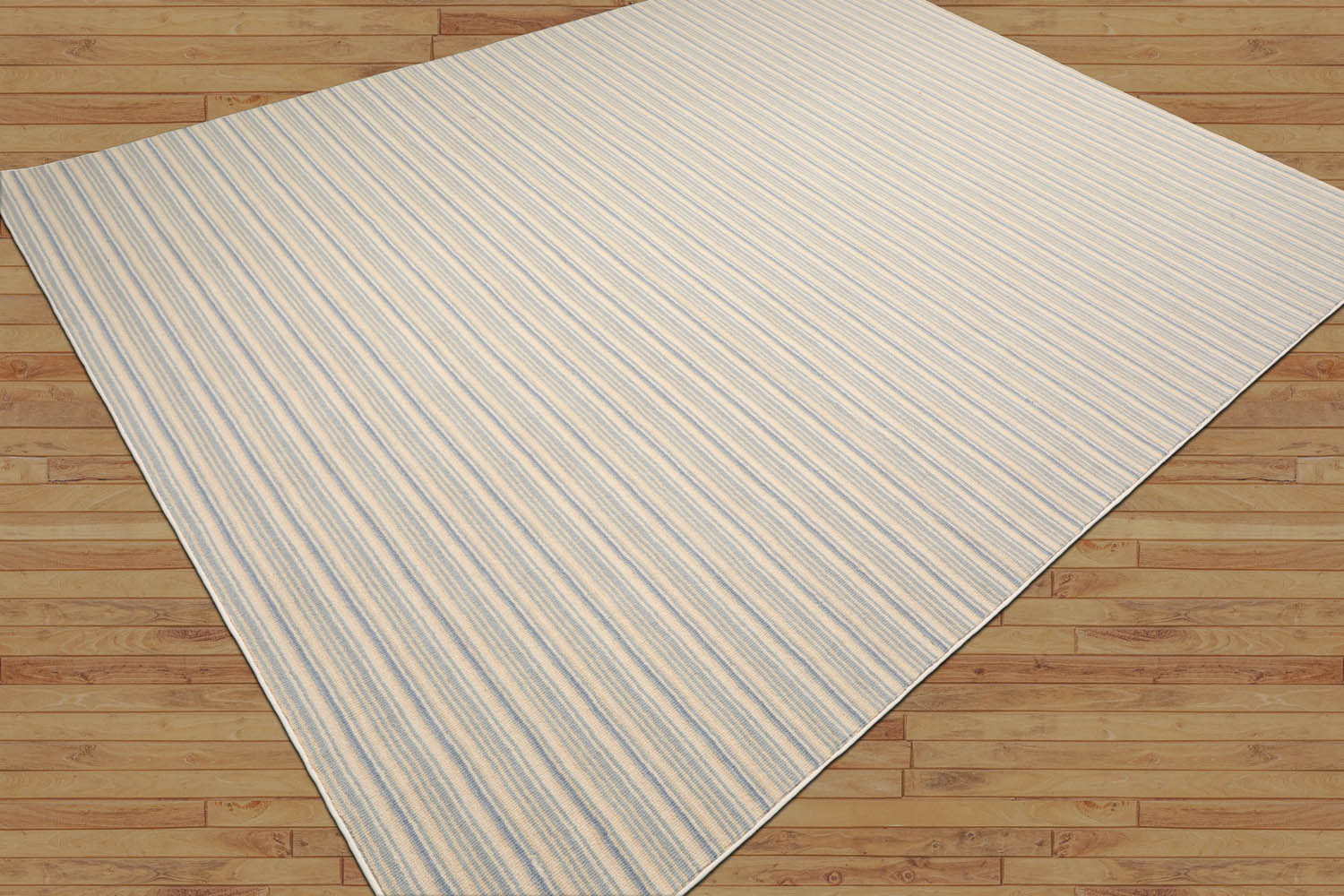 Verduzco Striped Ivory Area Rug LoomBloom Hand Woven Contemporary 100% New Zealand Wool Oriental