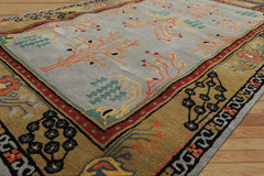 5x8 Slate, Gold, Black Color Hand Tufted Donegal Wool Traditional Oriental Rug