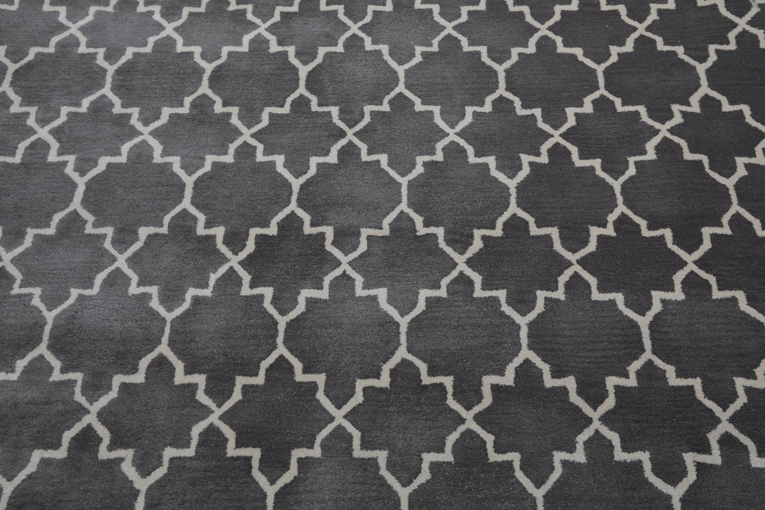 8x10 Gray, Ivory, Color Hand Tufted All-Over 100% Wool Contemporary Oriental Rug