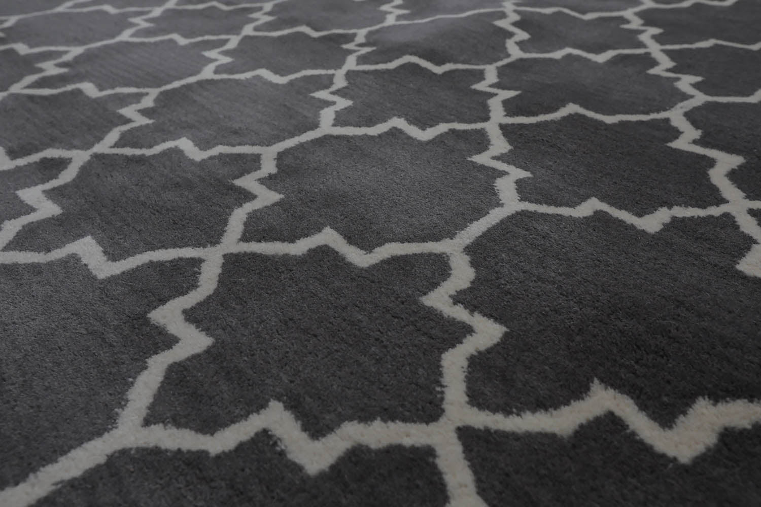 8x10 Gray, Ivory, Color Hand Tufted All-Over 100% Wool Contemporary Oriental Rug