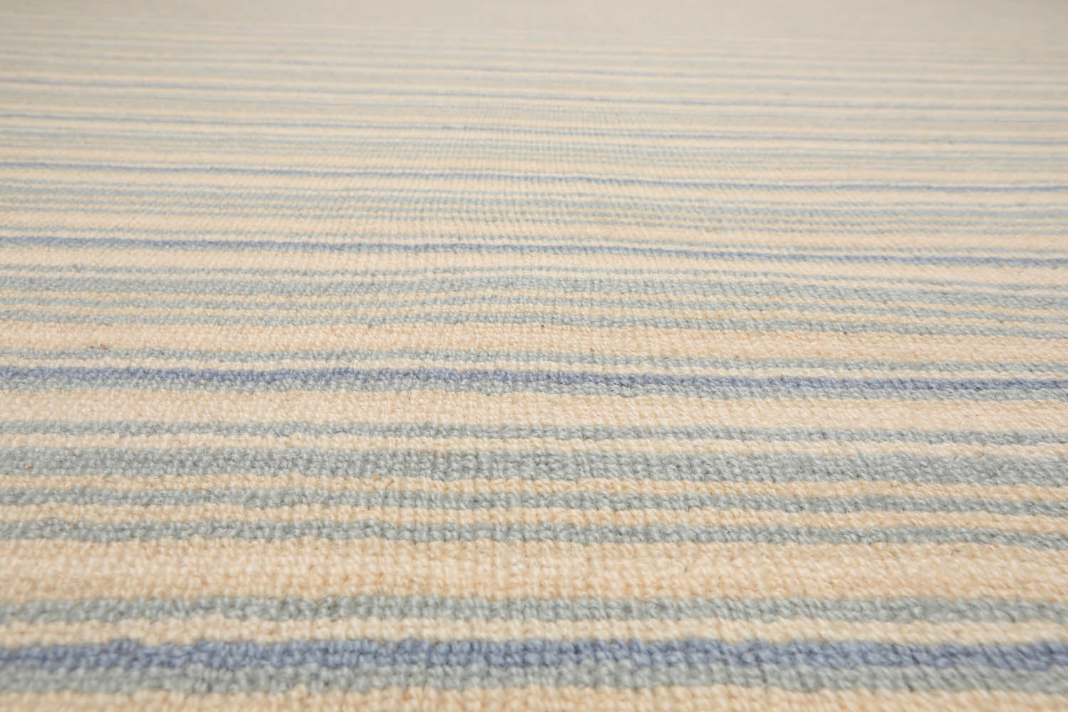 Verduzco Striped Ivory Area Rug LoomBloom Hand Woven Contemporary 100% New Zealand Wool Oriental