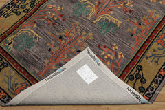 5x8 Lavender, Gold, Black Color Hand Tufted Donegal Wool Traditional Oriental Rug