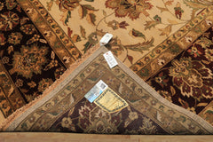 12x18 Beige, Maroon, Sage Color Hand Knotted Agra Wool Traditional Oriental Rug