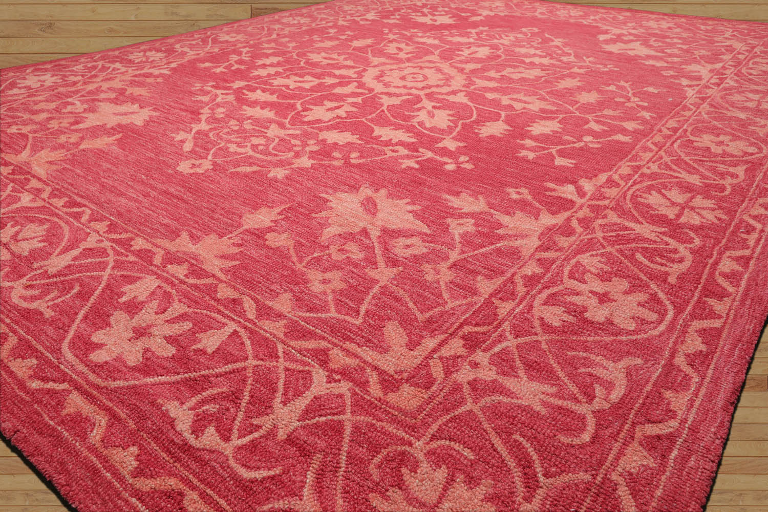 Stokesdale Multi Sizes Coral Oriental 100% Wool Area Rug LoomBloom Hand Tufted Transitional Medallion