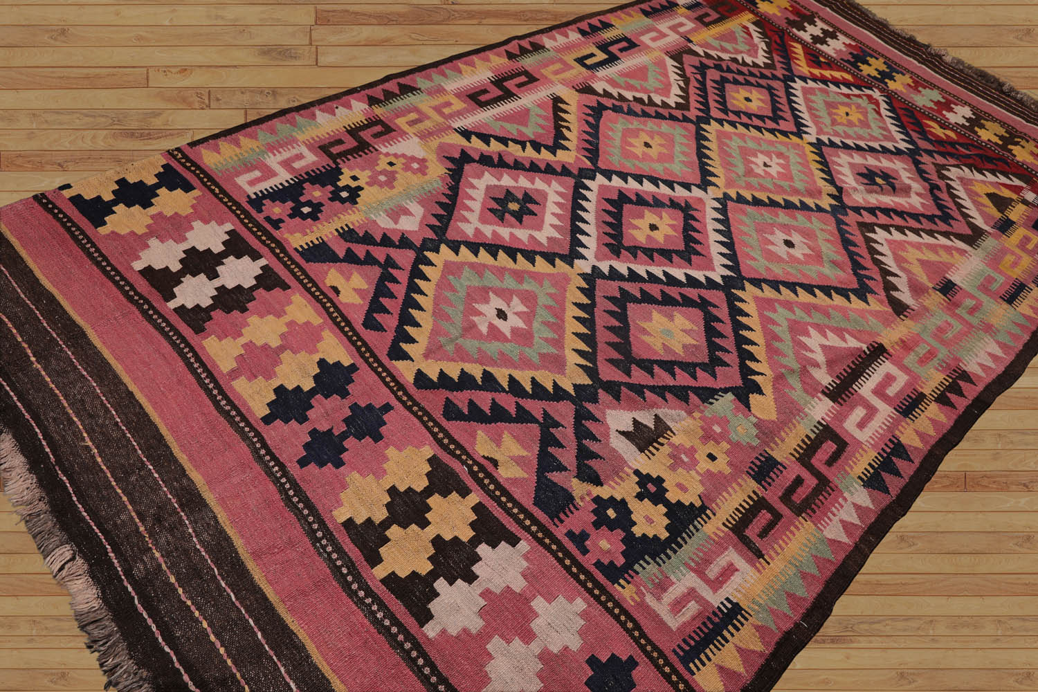 Palace Rose, Chocolate, Gold Color Hand Knotted All-Over 100% Wool Traditional-Persian/Oriental Oriental Rug