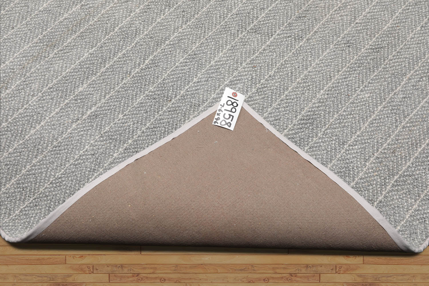 Conroe 100% New Zealand Wool LoomBloom Ash Gray Multi Size Hand Tufted Berber Rug Featuring a Contemporary Herringbone Design