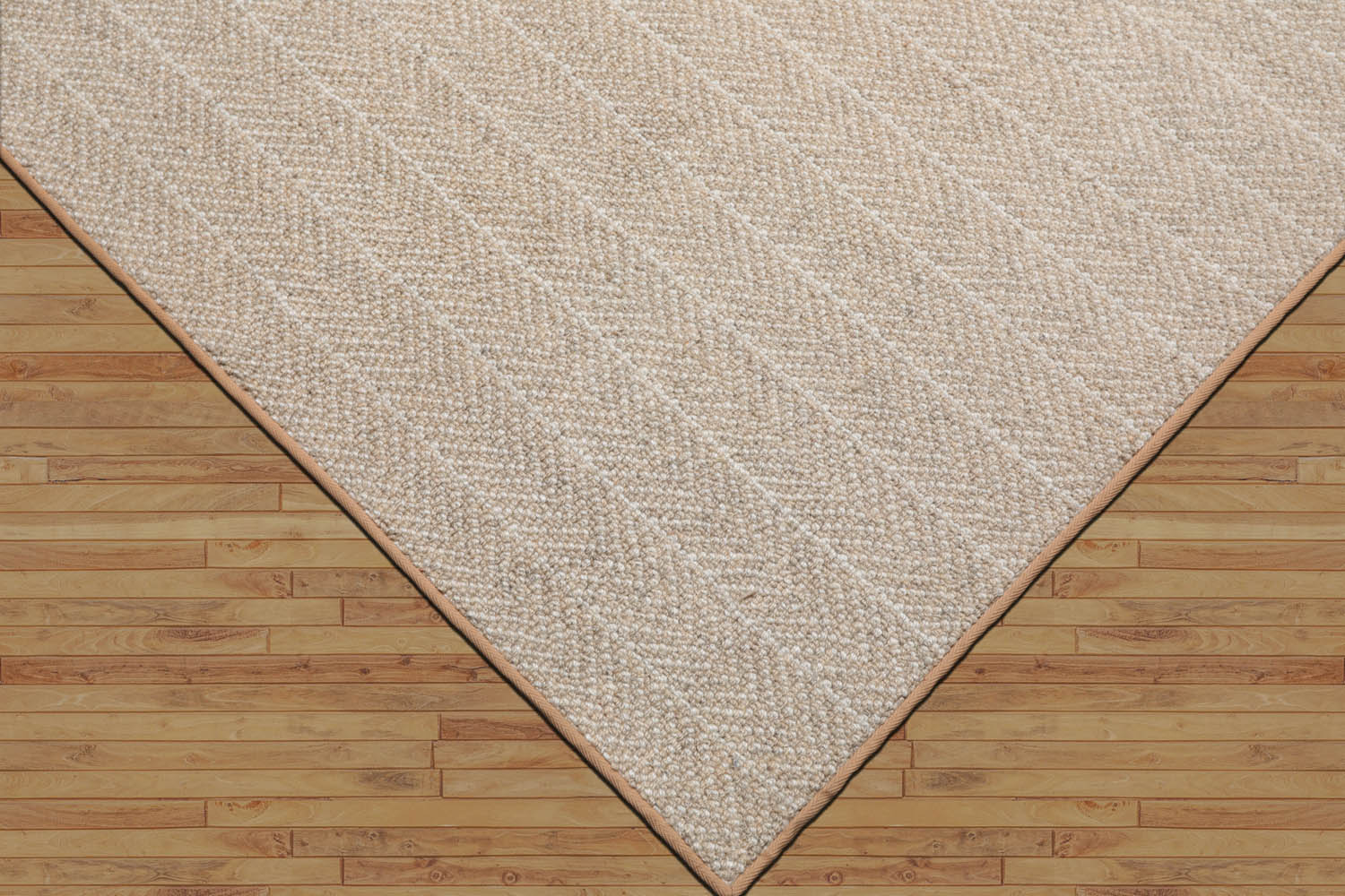 Hasten 100% New Zealand Wool LoomBloom Beige Hand Tufted Berber Rug Multi Size Contemporary Herringbone Design