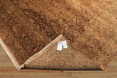 Palace Tan, Sage, Brown Color Hand Knotted Indo Persian Wool Transitional Oriental Rug