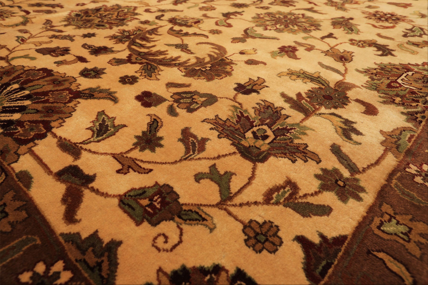 12x18 Ivory, Sage, Rust Color Hand Knotted Agra New Zealand Wool Traditional Oriental Rug