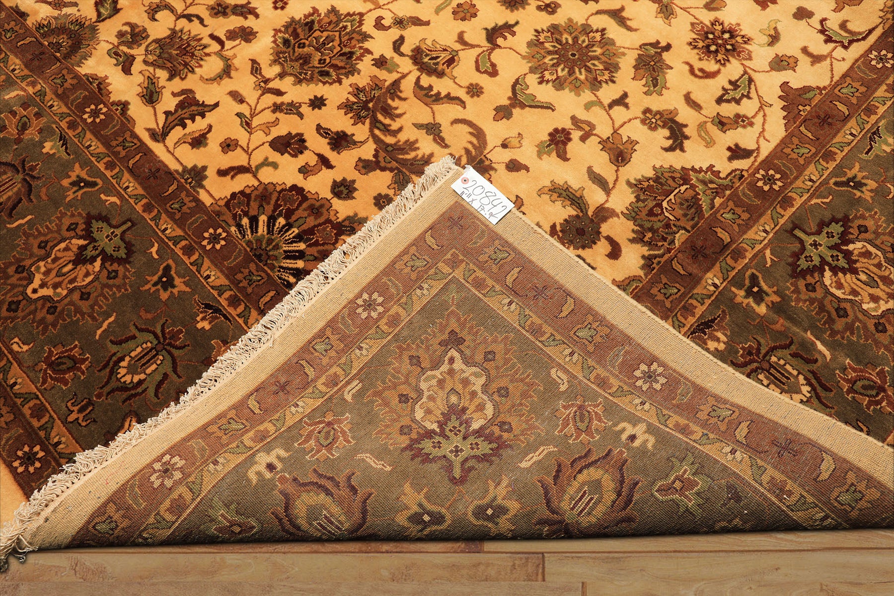 12x18 Ivory, Sage, Rust Color Hand Knotted Agra New Zealand Wool Traditional Oriental Rug