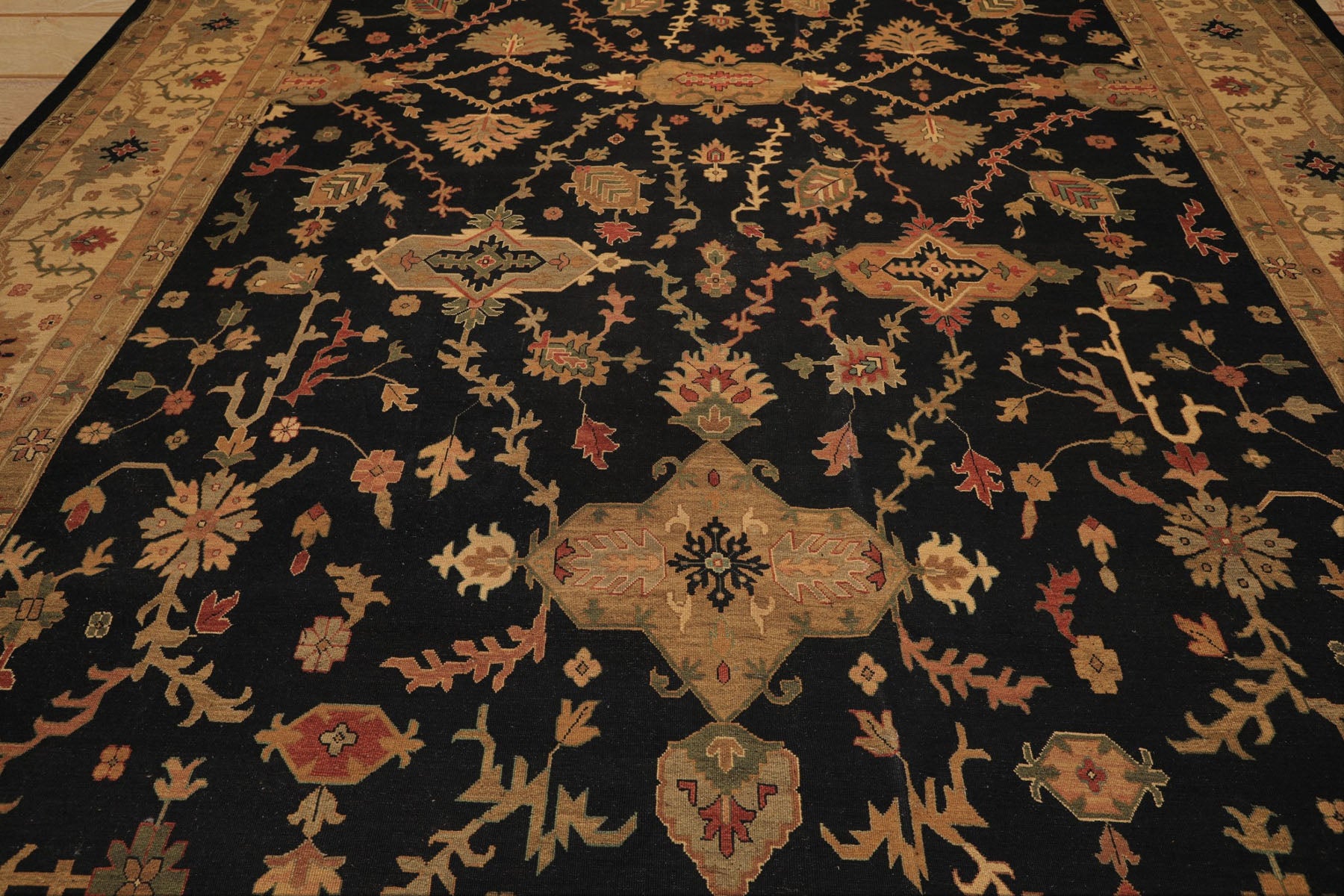12x18 Charcoal, Beige, Sage Color Hand Knotted Soumak Wool Traditional Oriental Rug