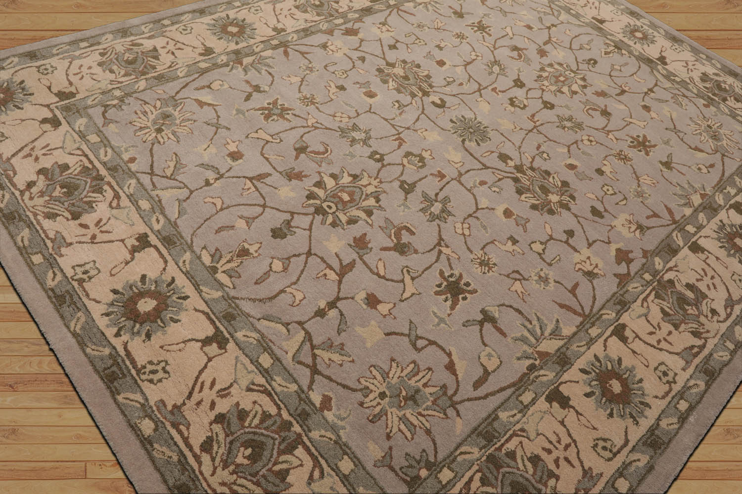 Williamstown LoomBloom Traditional Agra Taupe Wool Rug Multi Sizes Hand Tufted Oriental