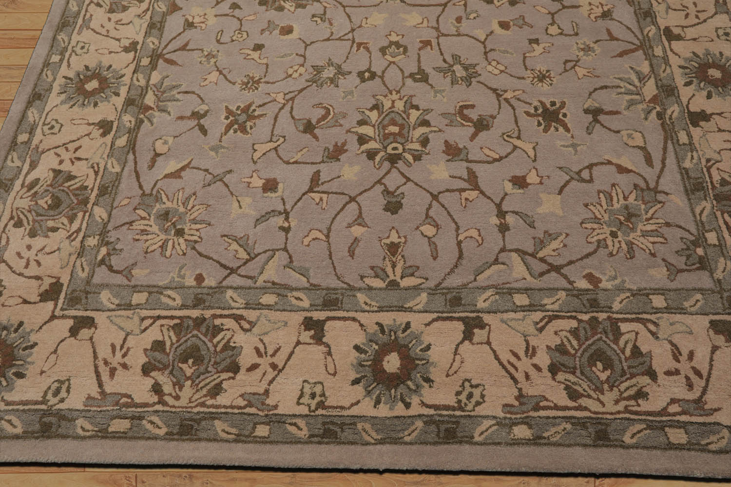 Williamstown LoomBloom Traditional Agra Taupe Wool Rug Multi Sizes Hand Tufted Oriental