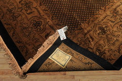 12x18 Black, Gold, Sage Color Hand Knotted Indo Persian New Zealand Wool Transitional Oriental Rug