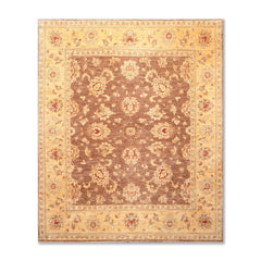 8x10 Brown, Gold, Tan Color Hand Knotted Floral 100% Wool Traditional-Persian/Oriental Oriental Rug