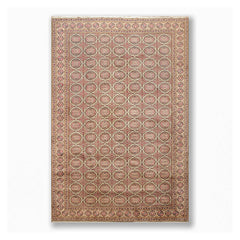 6x9 Beige, Rust, Chocolate Color Hand Knotted All-Over 100% Wool Traditional-Persian/Oriental Oriental Rug