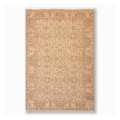 6x9 Beige, Tan, Brown Color Hand Knotted All-Over 100% Wool Traditional Oriental Rug