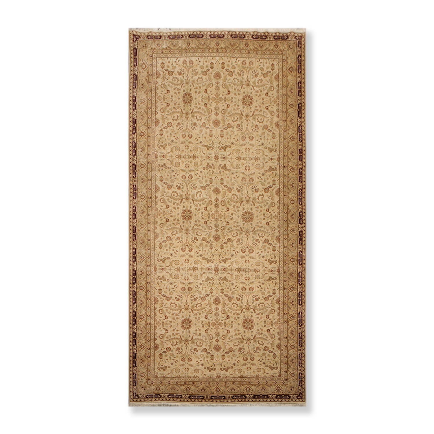 Palace Beige, Maroon, Tan Color Hand Knotted Floral 100% Wool Traditional-Persian/Oriental Oriental Rug