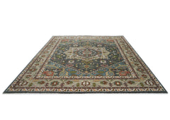 12x15 Slate, Gray, Ivory Color Hand Knotted Oushak Wool  Oriental Rug