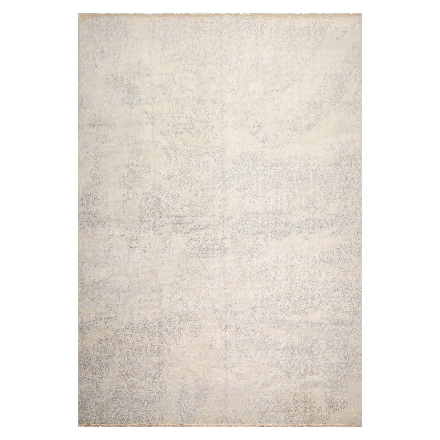 9x12 Gray, , Color Hand Knotted Antique Reproduction 100% Wool Modern Oriental Rug