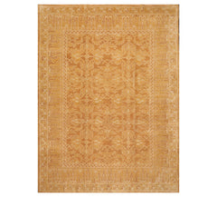 9x12 Brown, Beige, Tan Color Hand Knotted All-Over 100% Wool Traditional Oriental Rug