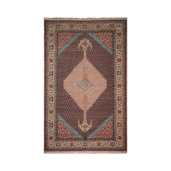Palace Ivory, Black, Rose Color Hand Knotted All-Over 100% Wool Traditional Oriental Rug