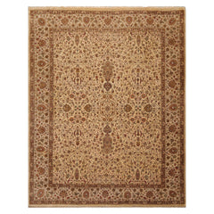 8x10 Beige, Brown, Sage Color Hand Knotted All-Over 100% Wool Traditional-Persian/Oriental Oriental Rug