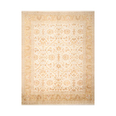 9x12 Beige, Gold, Tan Color Hand Knotted All-Over 100% Wool Traditional Oriental Rug