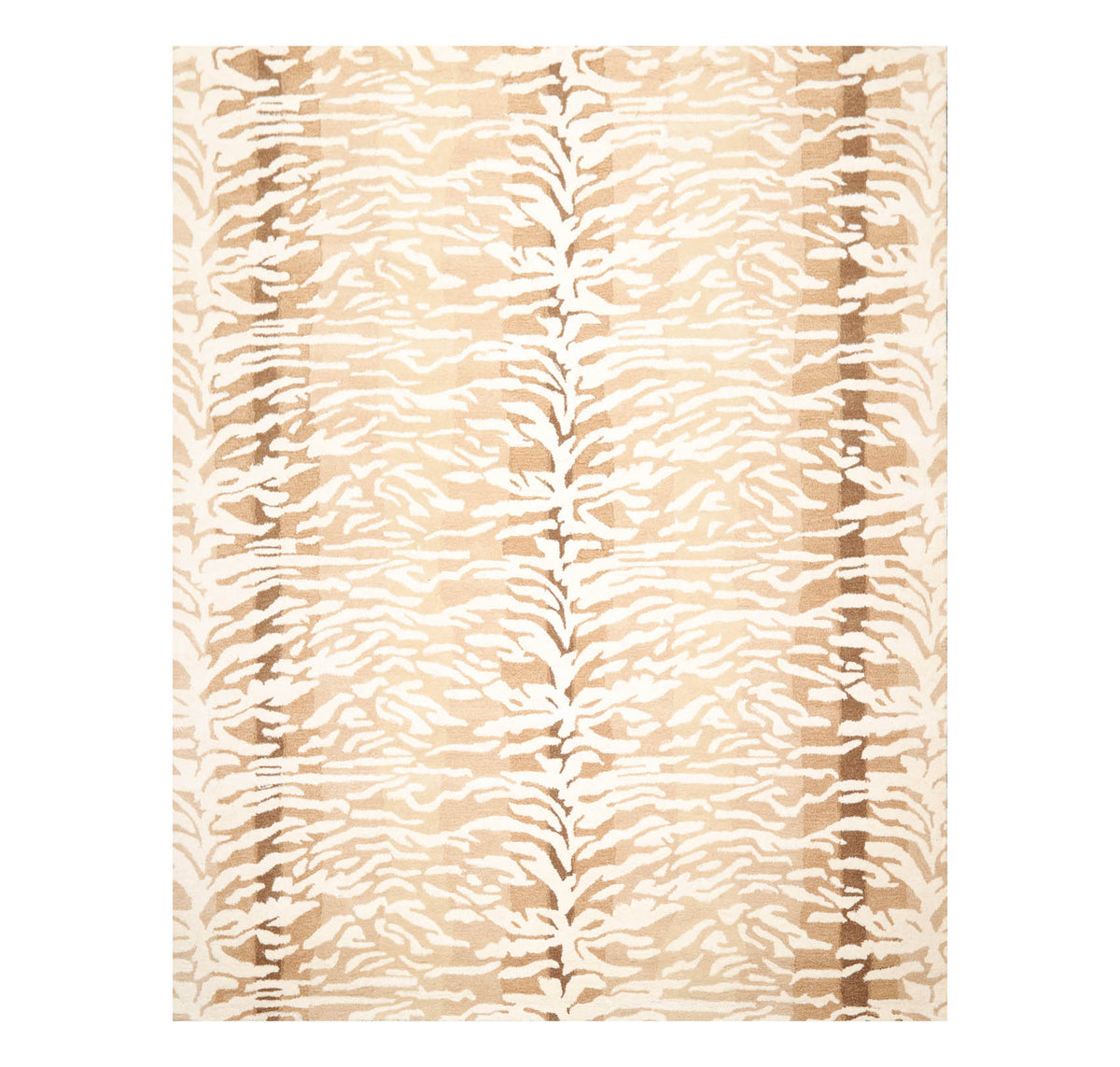 Multi Size Ivory Beige Brown Color Hand Tufted Animal Print 100% Wool Modern Oriental Rug