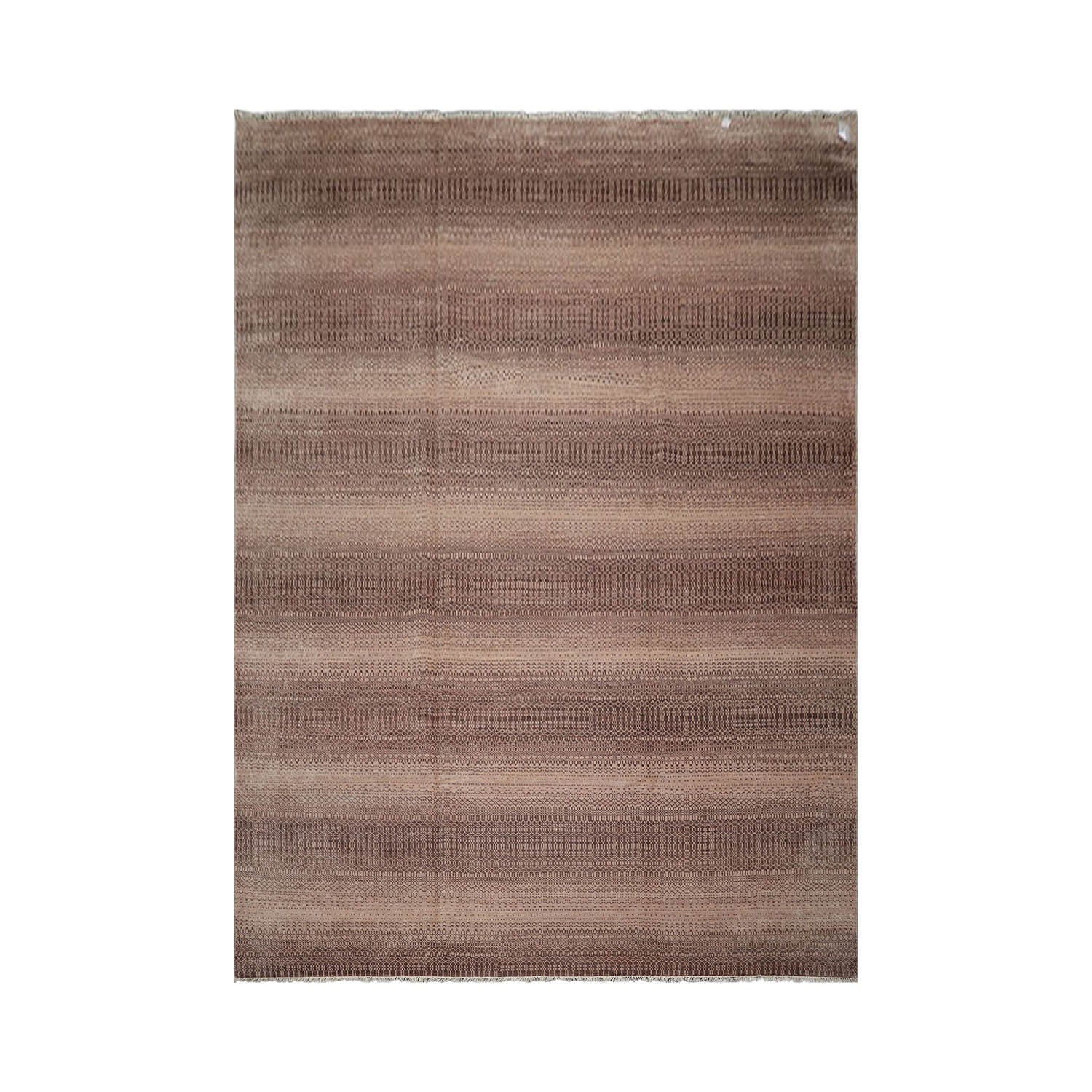 10x14 Brown, Tan, Color Hand Knotted Grass 100% Wool Modern & Contemporary Oriental Rug