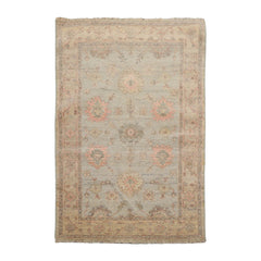 4x6 Mint, Pistacchio, Blush Color Hand Knotted Afghan Oushak 100% Wool Traditional Oriental Rug