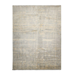 9x12 Slate, Gray, Vanilla Color Hand Knotted Sherpa Wool & Silk Modern & Contemporary Oriental Rug