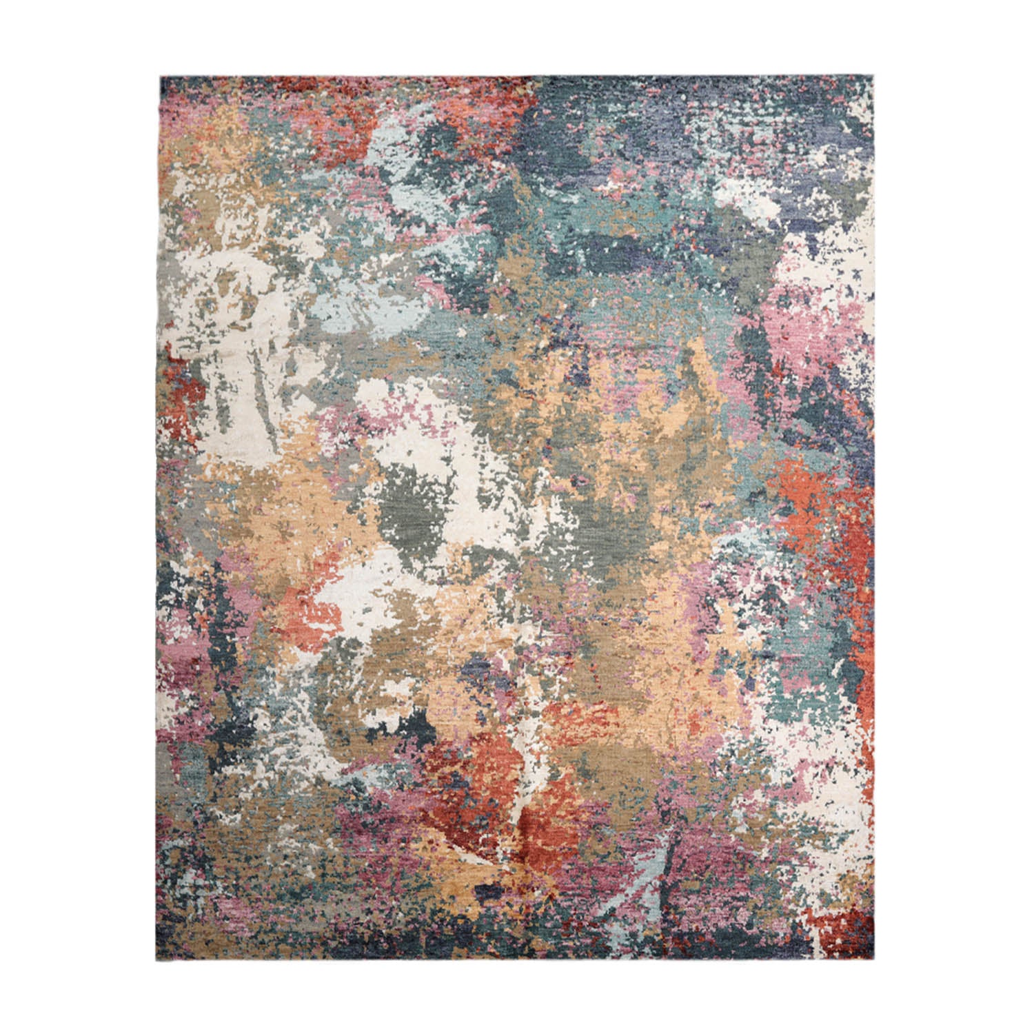 8x10 Beige, Tan, Brown Color Hand Knotted Tibetan Wool & Silk Modern Oriental Rug