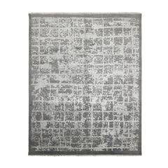 8x10 Tone on Tone Gray, , Color Hand Knotted Tibetan Wool & Silk Modern Oriental Rug