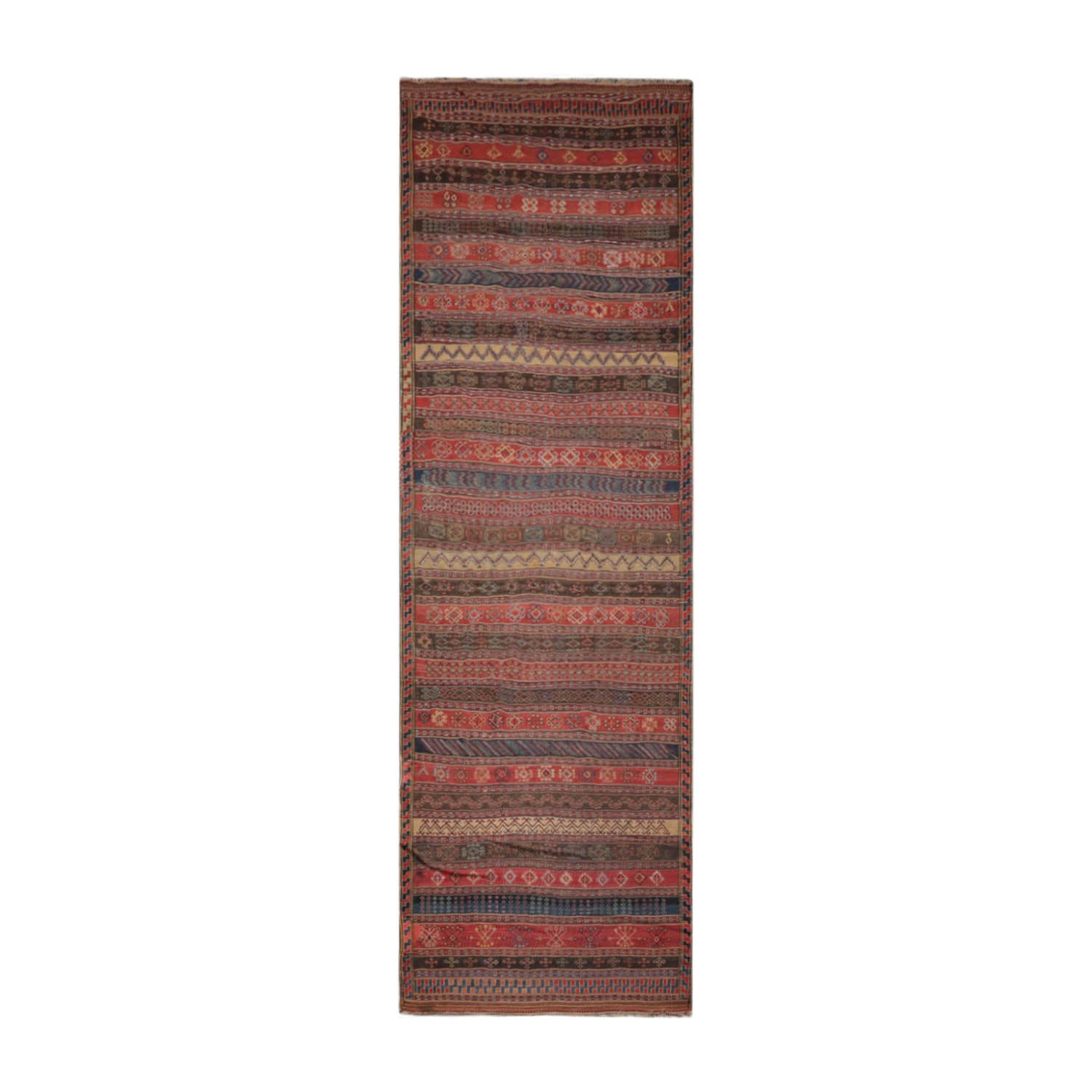 Palace Rust, Brown, Navy Color Hand Woven All-Over 100% Wool Traditional Oriental Rug