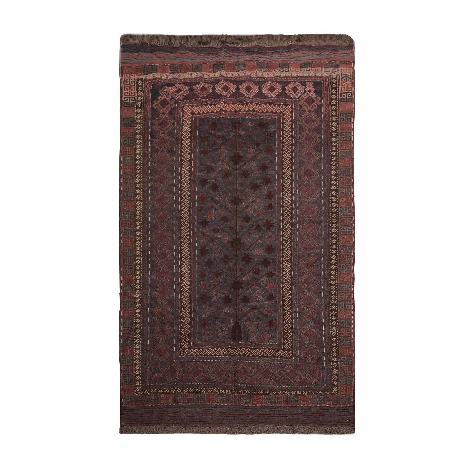 5x7 Gray, Brown, Beige Color Hand Woven All-Over 100% Wool Transitional Oriental Rug