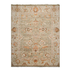 Multi Size LoomBloom Muted Turkish Oushak Hand Knotted Wool Traditional Area Rug Moss, Beige Color