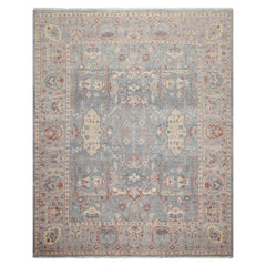 8x10 Hand Knotted Distressed Quality 100% Wool Traditional Oriental Rug in Slate Gray Color