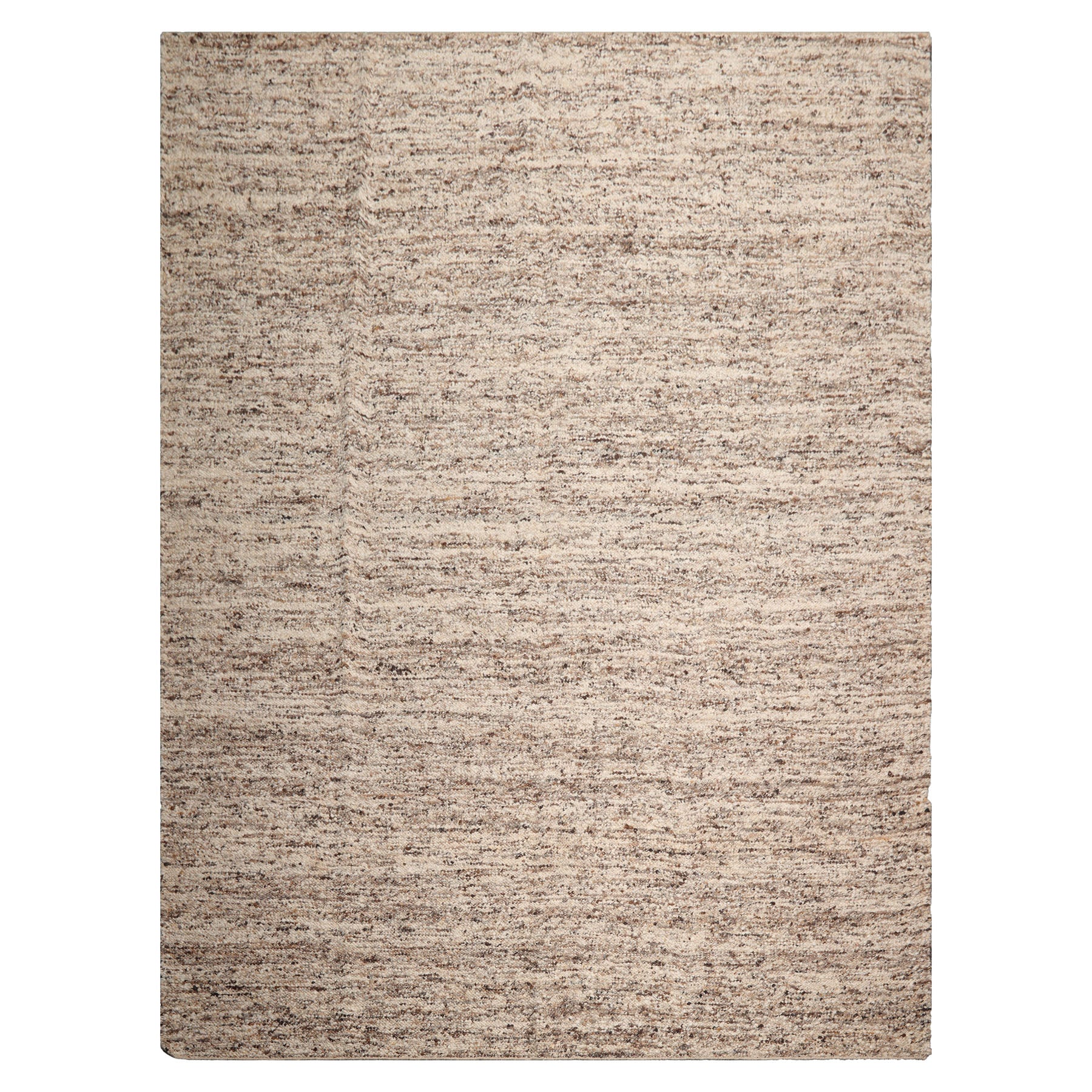 LoomBloom Oat Meal 9'x12' Organic Flatweave Traditional Geometric Hand Woven Wool Oriental Area Rug