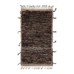 3'x5' Brown Afghan Moroccan Wool Oriental Area Rug, Hand Knotted, Modern & Contemporary Solid Style