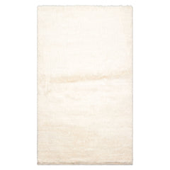 LoomBloom Ivory 3'x5' Afghan Moroccan Contemporary Solid Hand Knotted Wool Oriental Area Rug